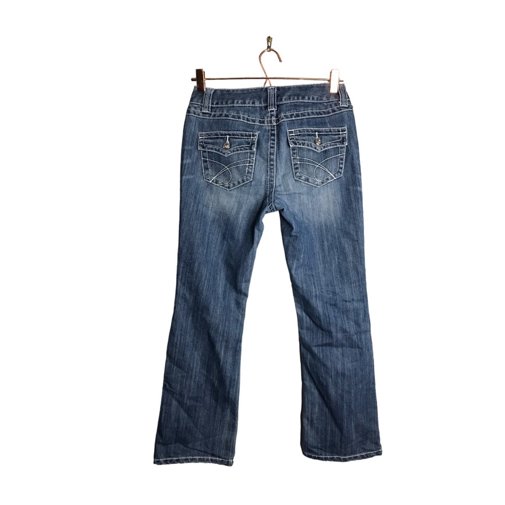 Inc Denim | Regular fit boot leg jeans jeweled detail •